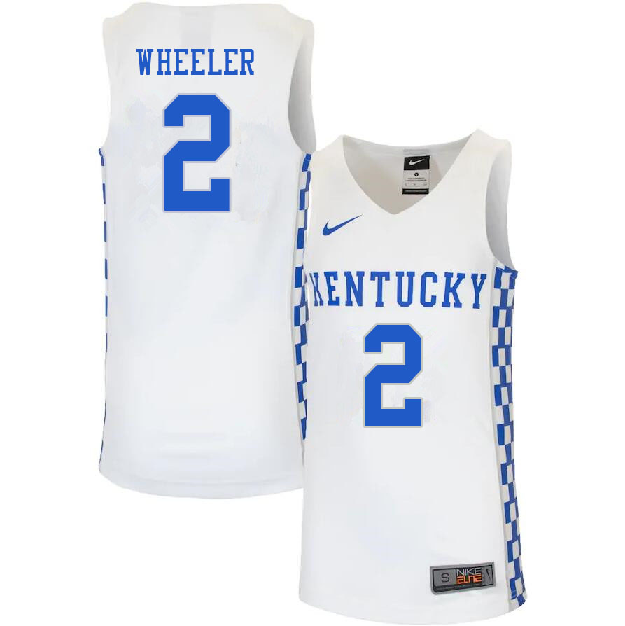 Men #2 Sahvir Wheeler Kentucky Wildcats College Basketball Jerseys Sale-White